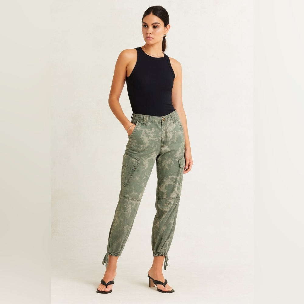 Free People Olive Washed Cargo Joggers